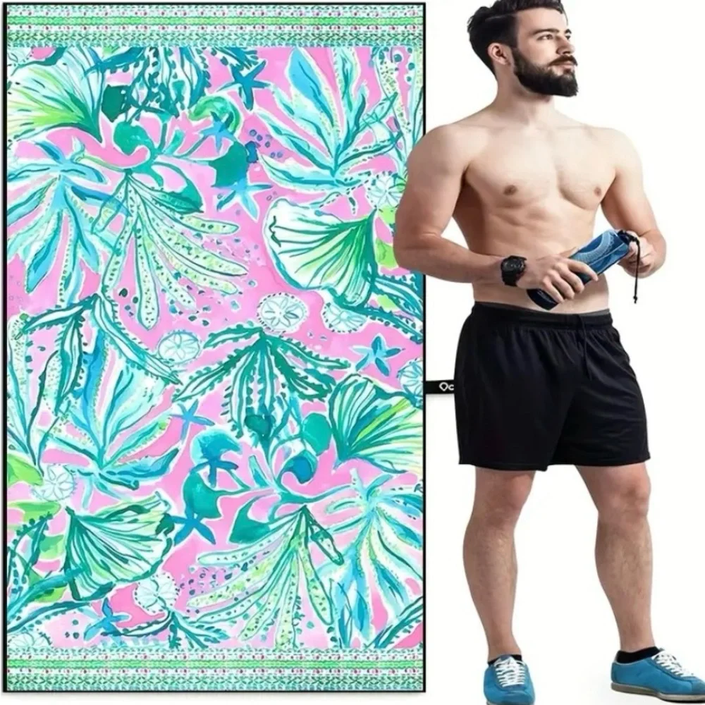 {NEW} Vibrant Pink and Green Beach Towel